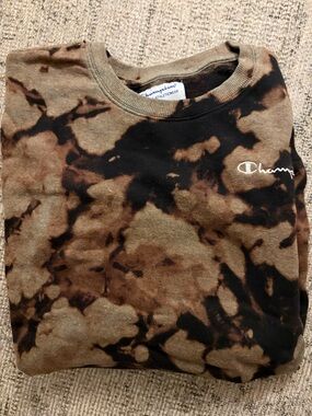 Champion Brown & Black Tie-Dye Crewneck Sweatshirt